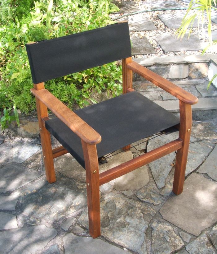 Miami chair with black canvas seat and back